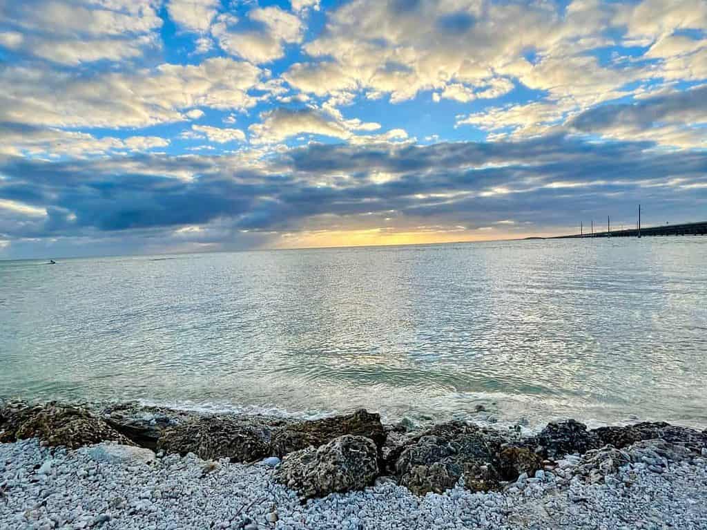 Beautiful sunset camping in the Florida Keys