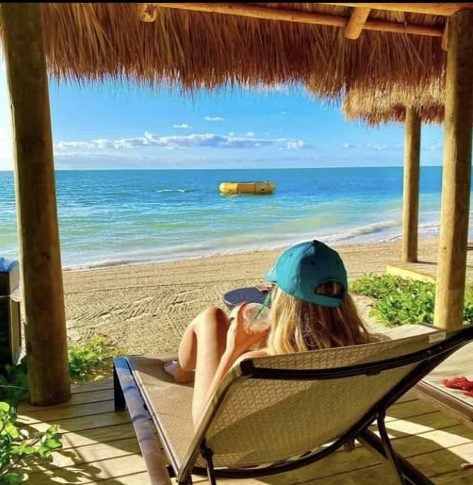 Enjoying the beach seat with an Atlantic Ocean View in Florida Keys