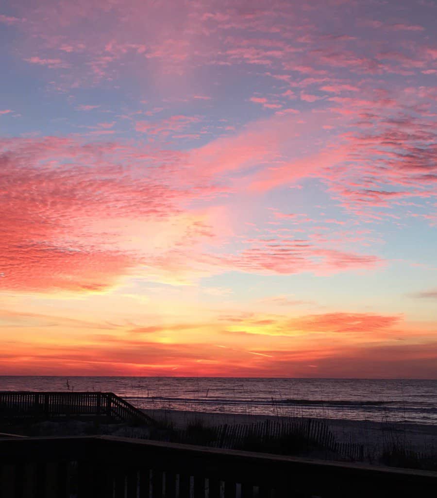 Beautiful sunrise for earlybirds on beach in Alabama