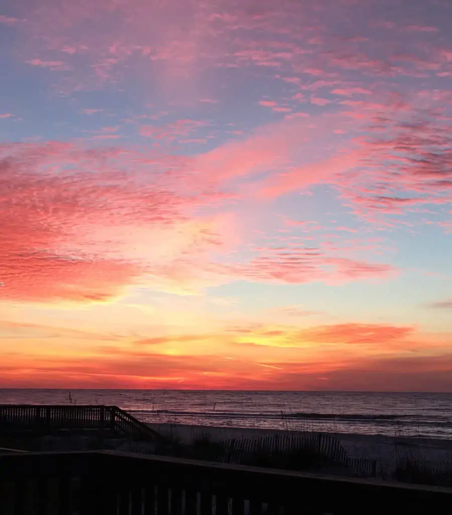 Beautiful sunrise for earlybirds on beach in Alabama