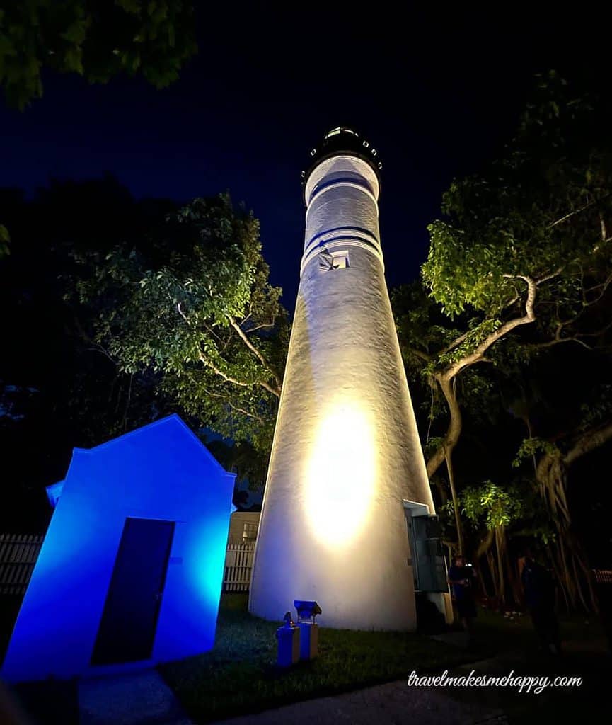 The Key West lighthouse at night