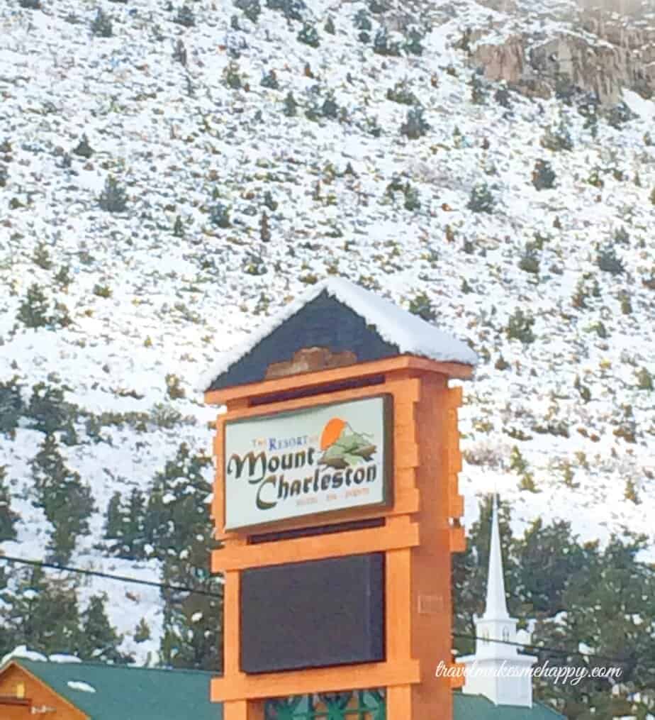 Mt Charleston Resort in Nevada with snow