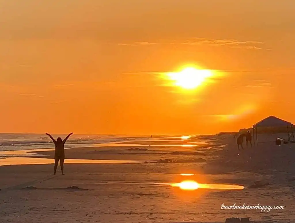 Yoga on the Beach at sunrise Orange Beach
