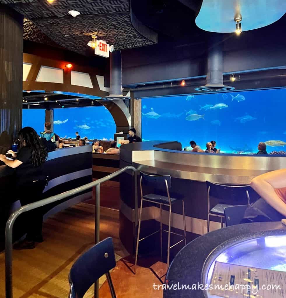 Underwater Shark Bar and Bistro at Seaworld was an unexpected favorite for craft cocktails in orlando