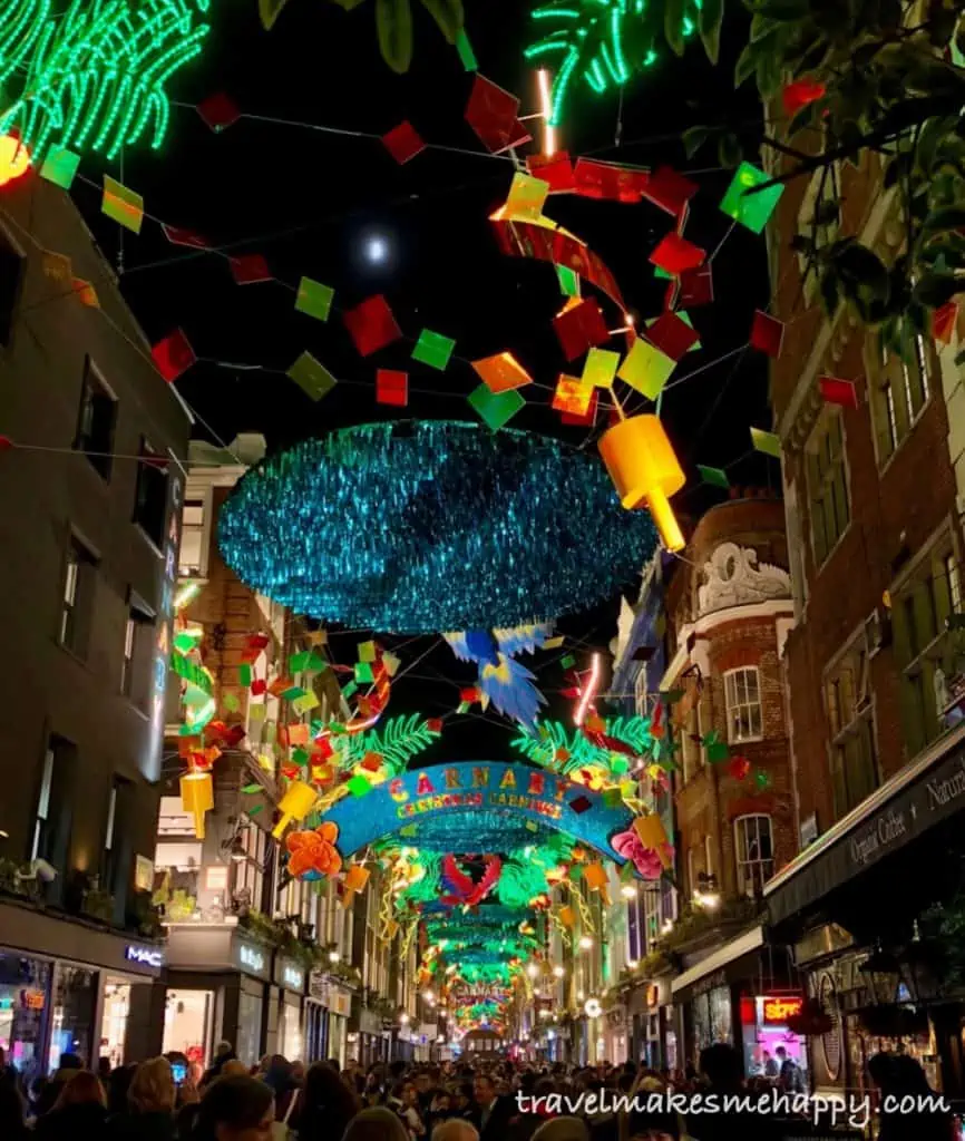 Carnaby London at Christmas holiday trip tips