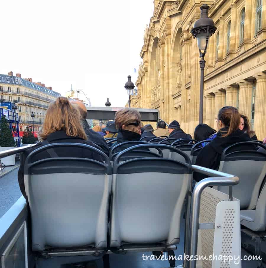 hop on hop off bus view in Paris