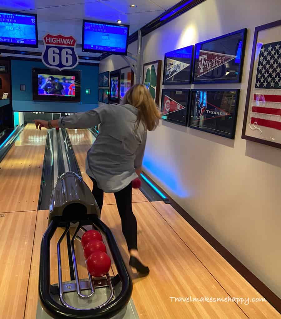 bowling on a cruise ship NCL breakaway