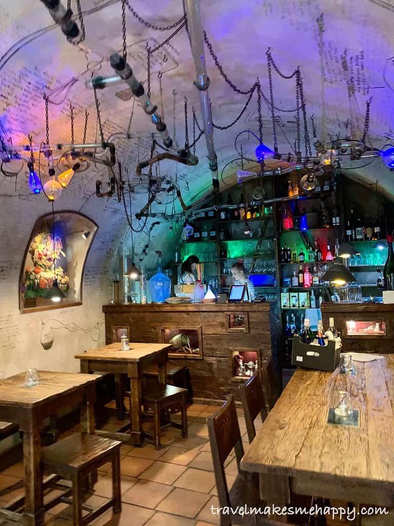 The cocktail bar at museum of alchemy and magicians in prague