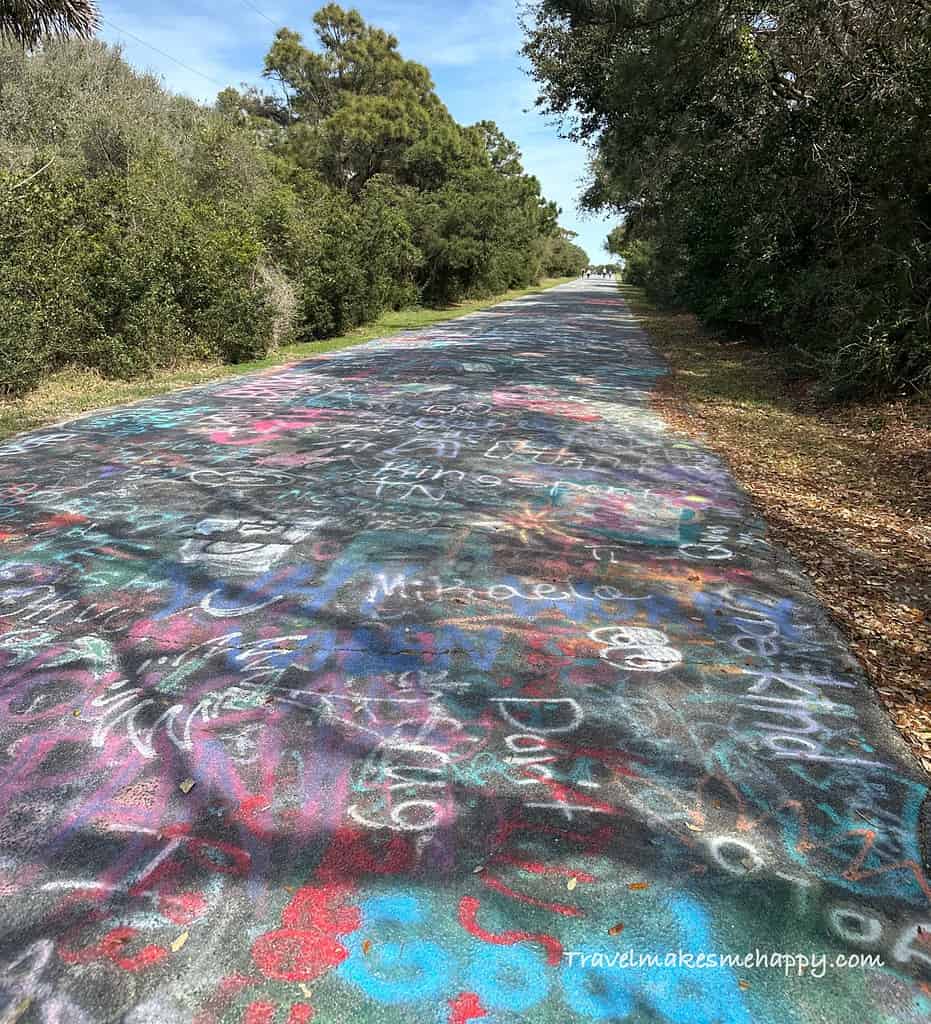 colorful grafitti pathway Folly Beach Morris Lighthouse Preserve