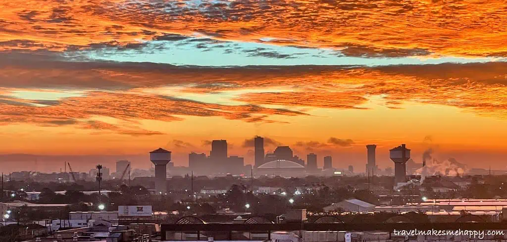 new orleans skyline at sunrise 
