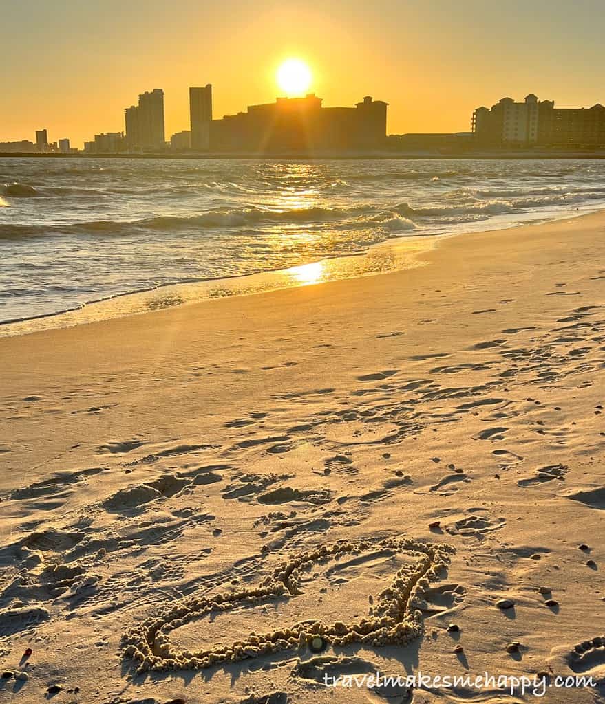 orange beach sunset on vacation