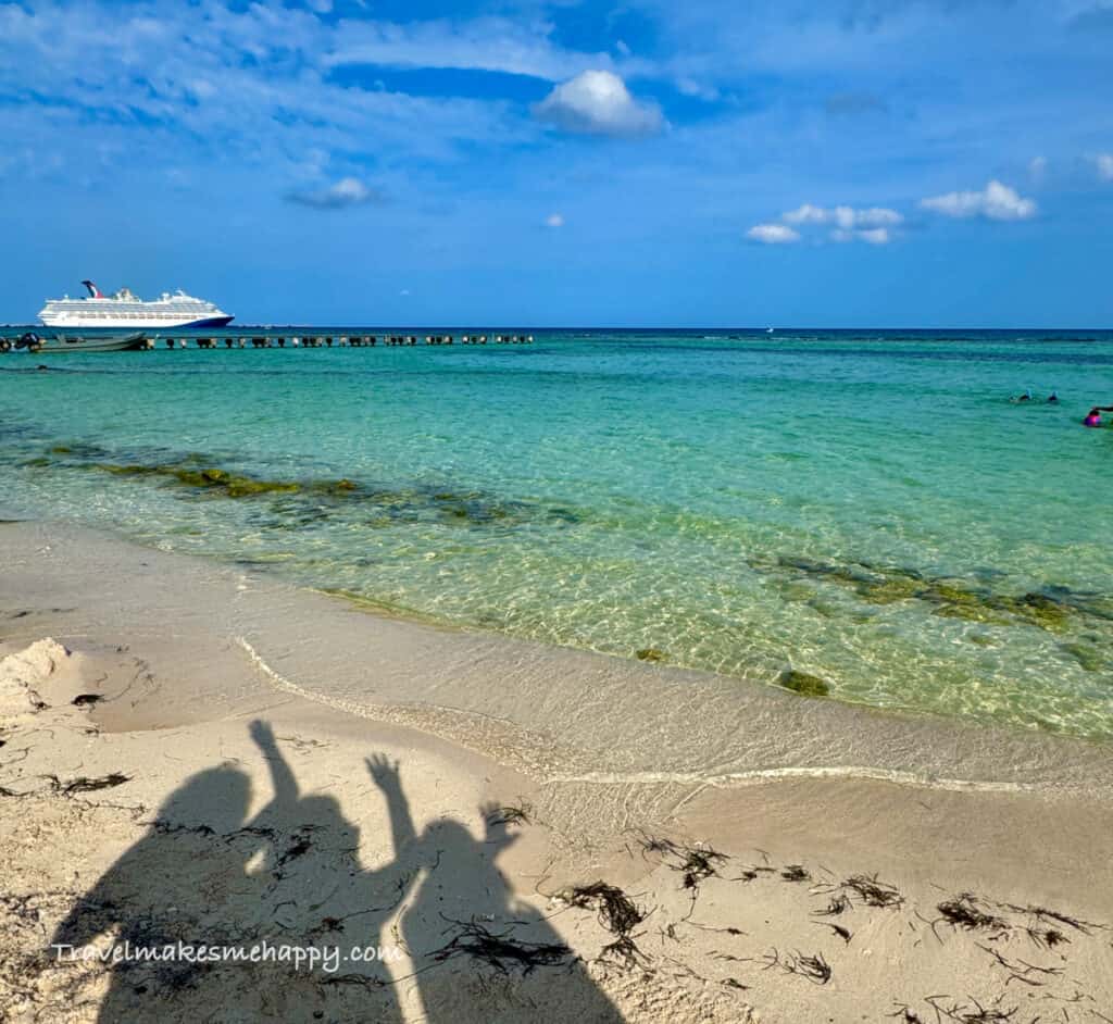 Cruise ship beach Caribbean water sky