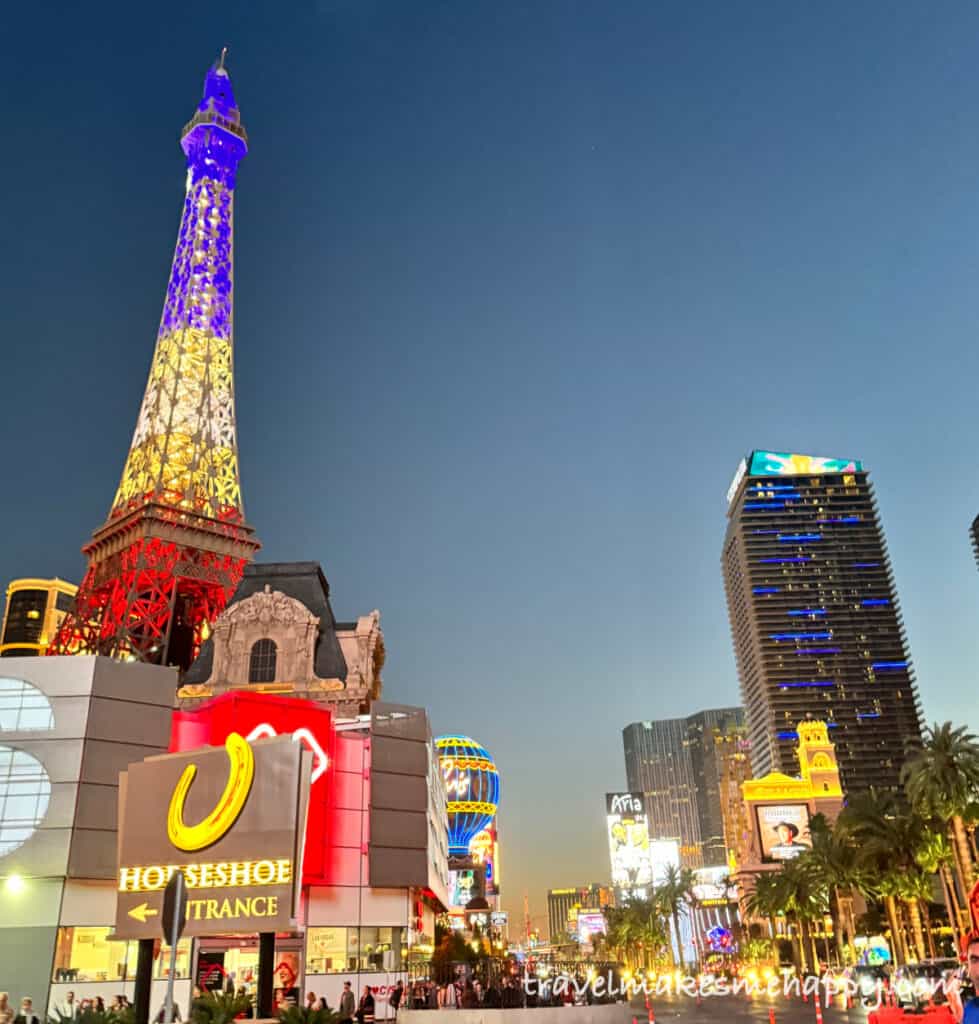 las vegas strip night view on a short trip