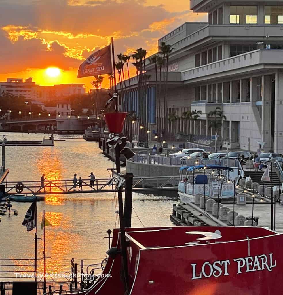 Tampa Riverwalk sunset lost pearl boat summer trip idea