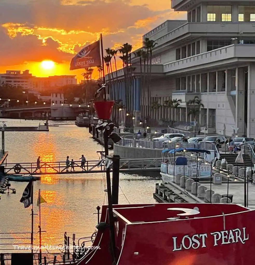 Tampa Riverwalk sunset lost pearl boat summer trip idea
