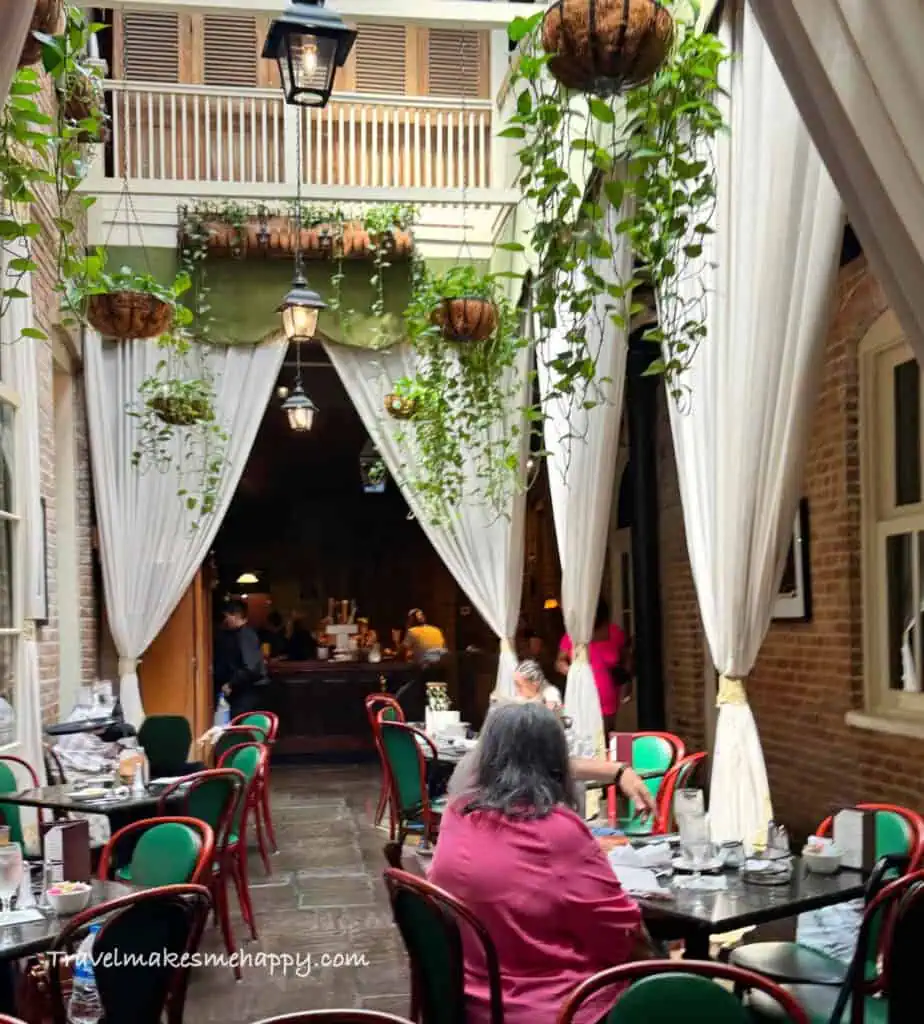 Muriel's bar is just past the courtyard seating