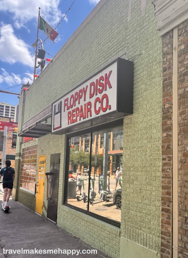 the outside of red headed stepchild secret bar austin floppy disk repair