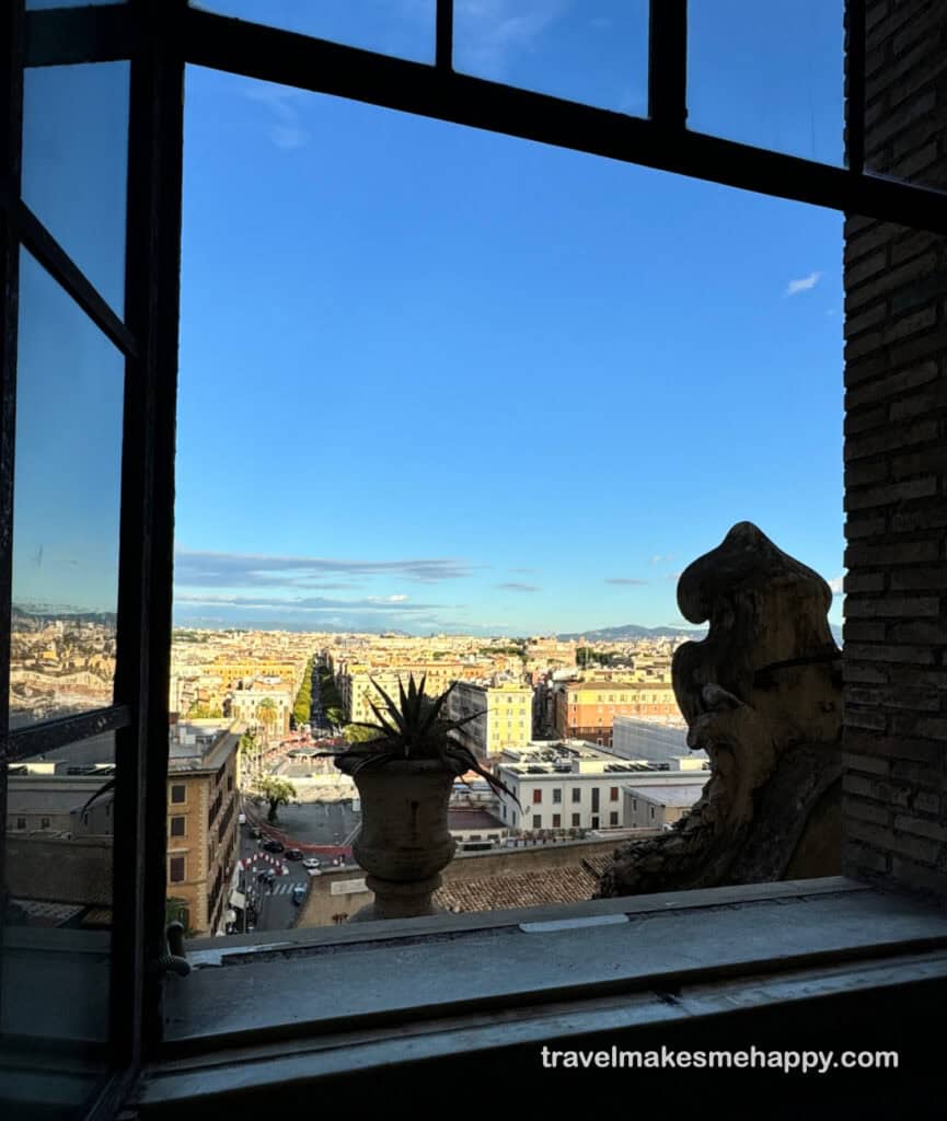 rome hotel view from window over city solo trip fun