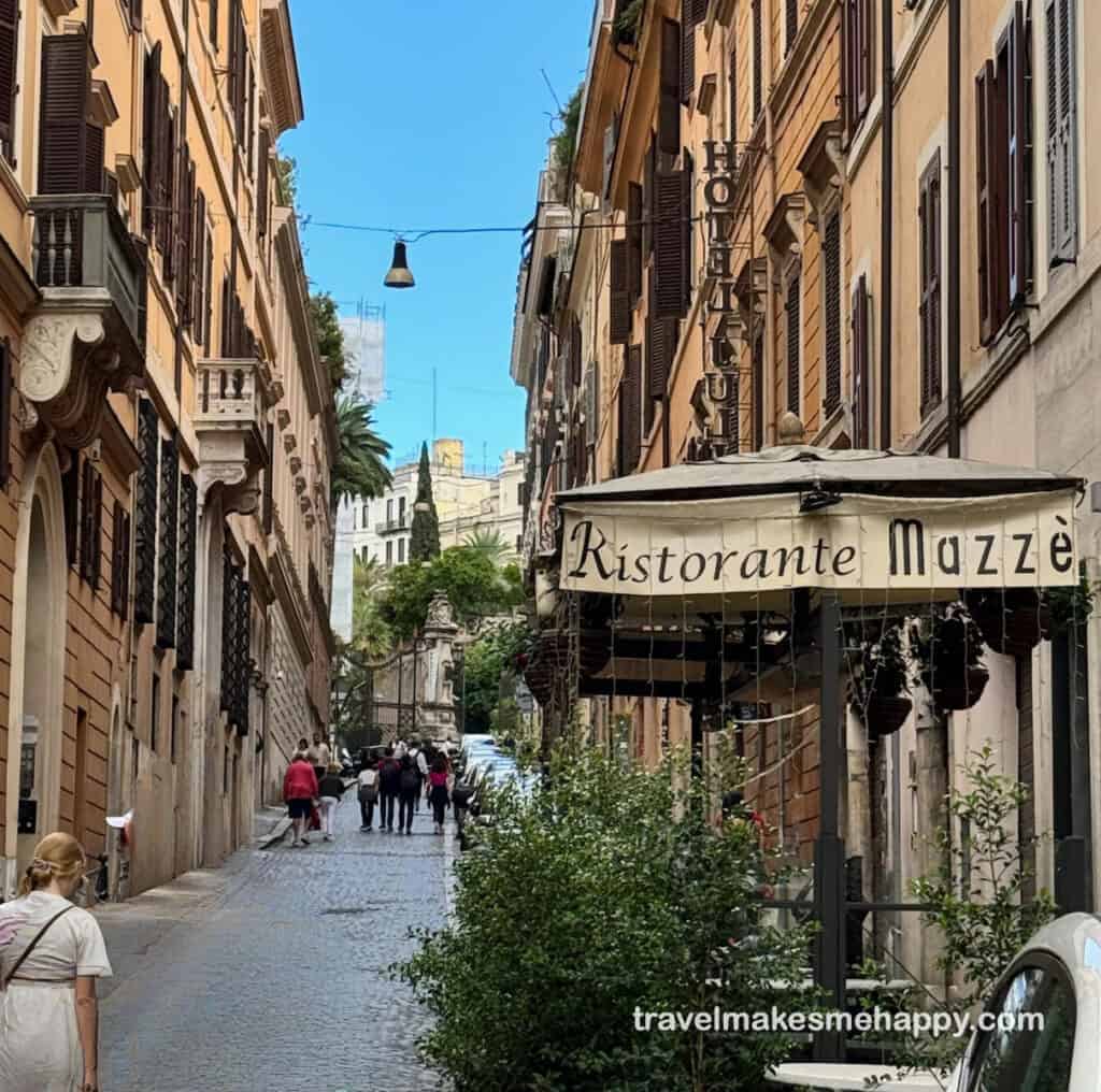 Restaurant in Rome, Italy on a solo trip