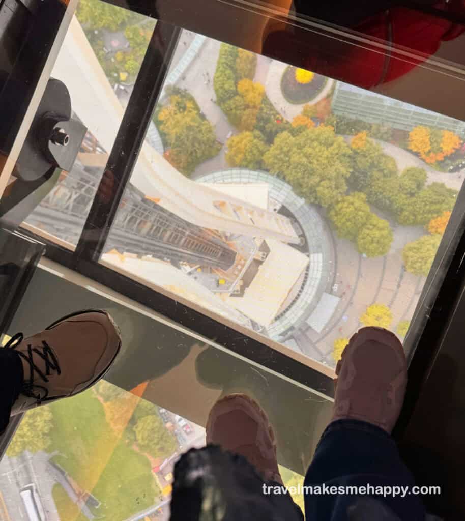 The see through floor of the seattle space needle is a unique spot to see