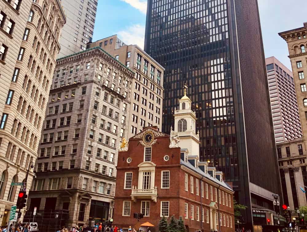 Boston city street view on a short mini trip