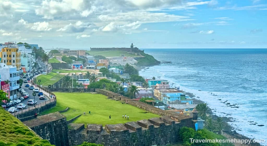 old san juan puerto rico ocean and city view from Castillo