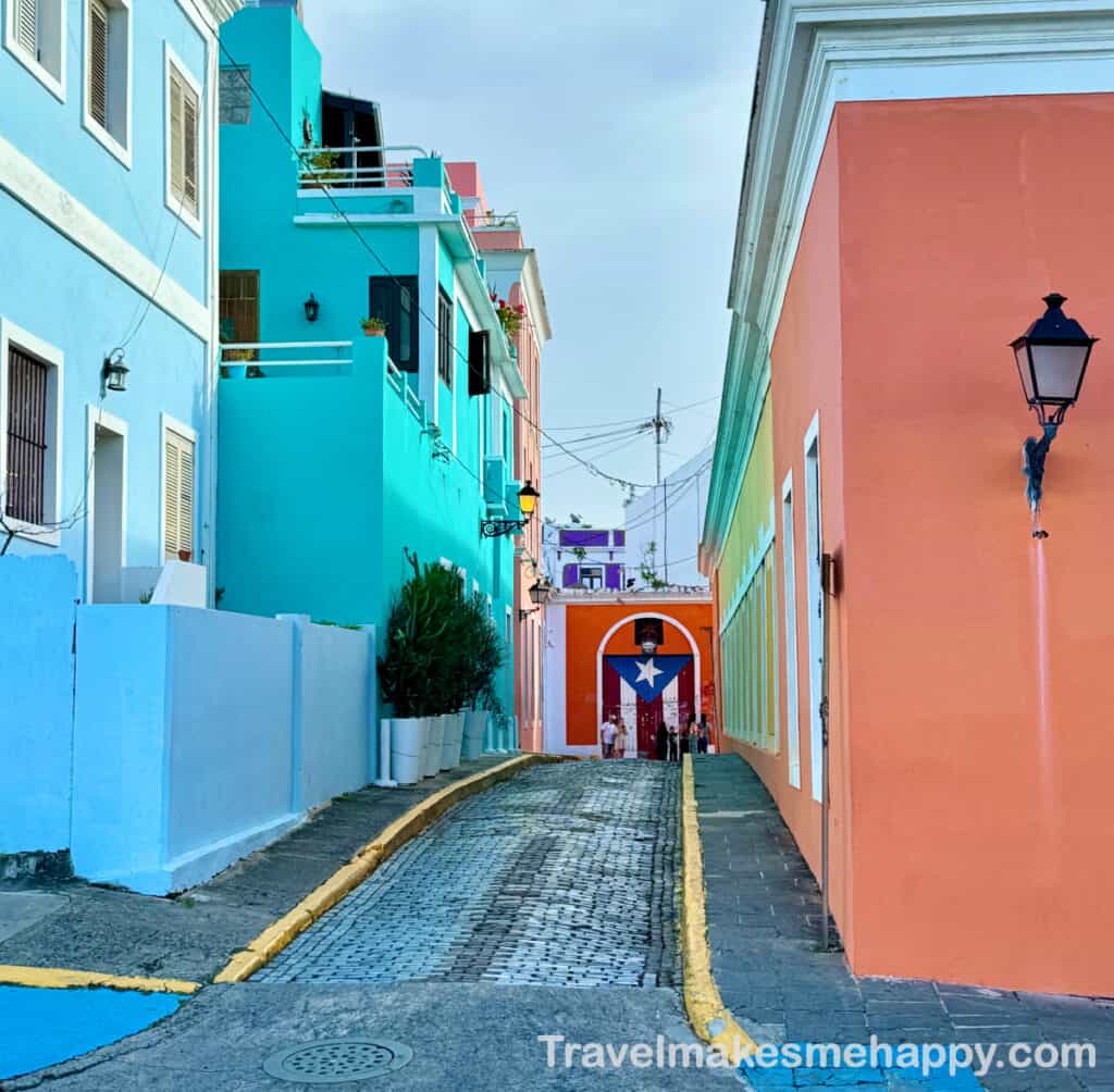 puerto rico flag door old san juan walking city guide