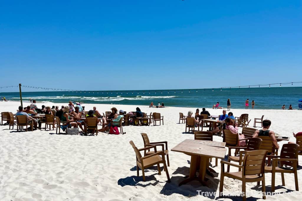 Pensacola Beach View with people and dog-friendly areas