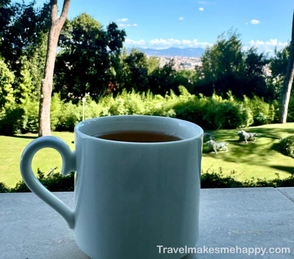 coffee on balcony in rome