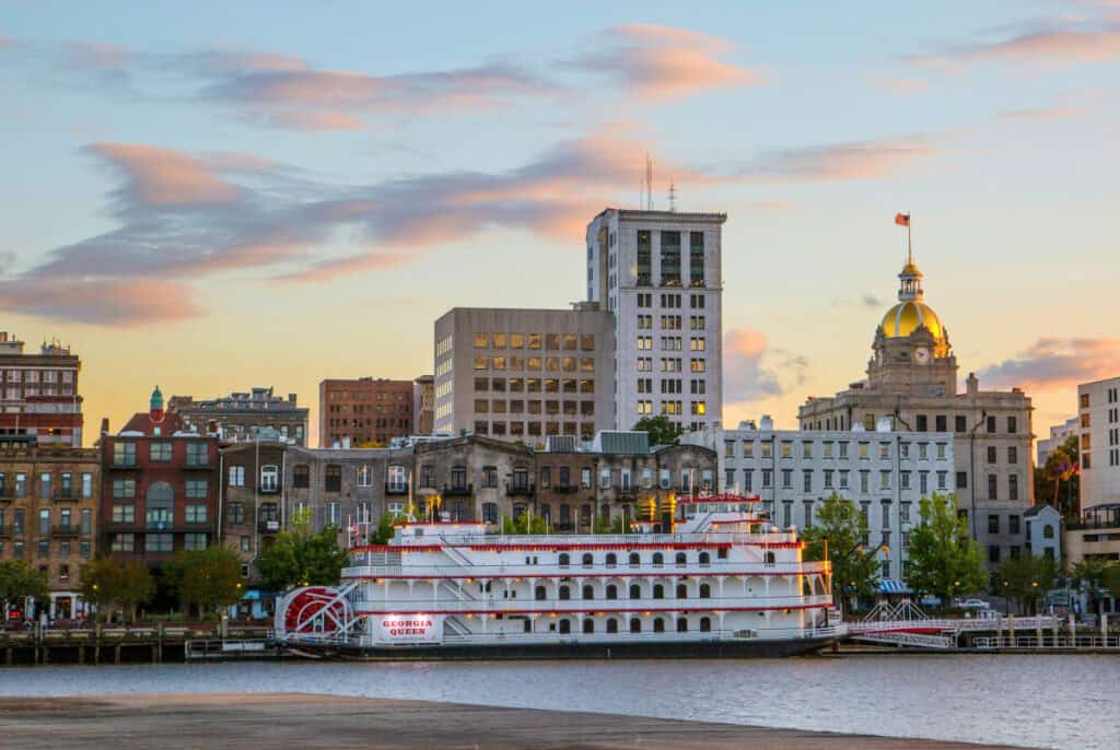 savannah georgia city riverboat view solo trip