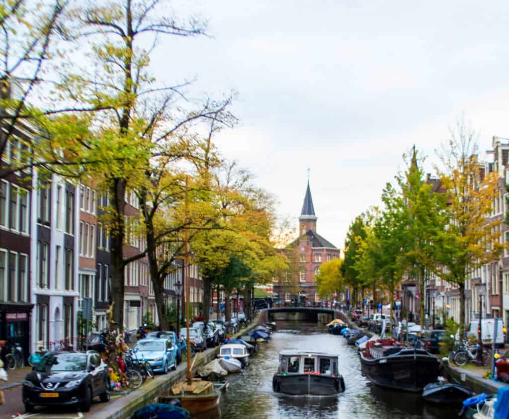Amsterdam canal boat winter city trip europe