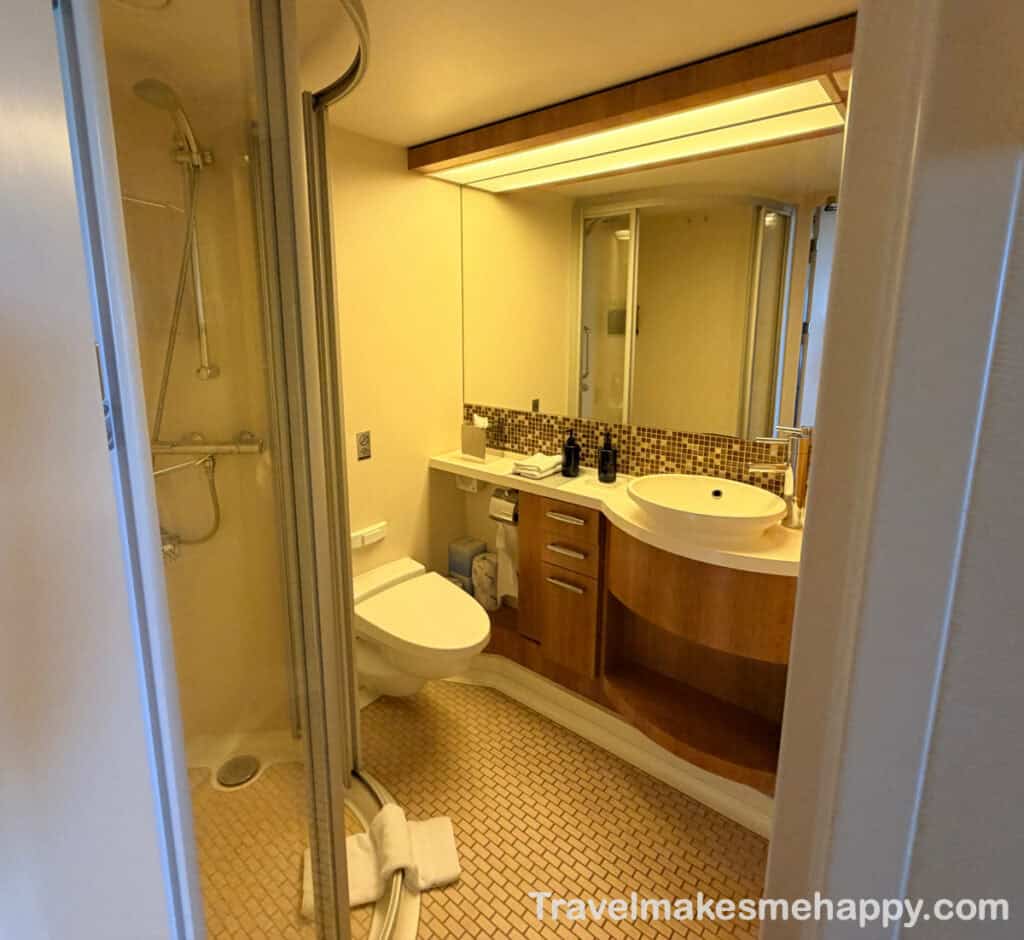 celebrity reflection ship cabin 8192 bathroom area view our review