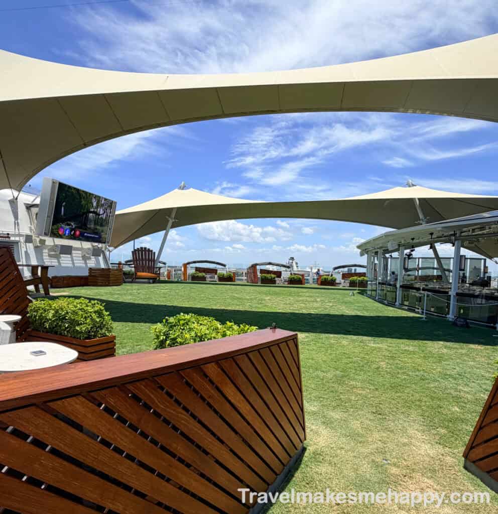 the celebrity reflection cruise ship grass great lawn area