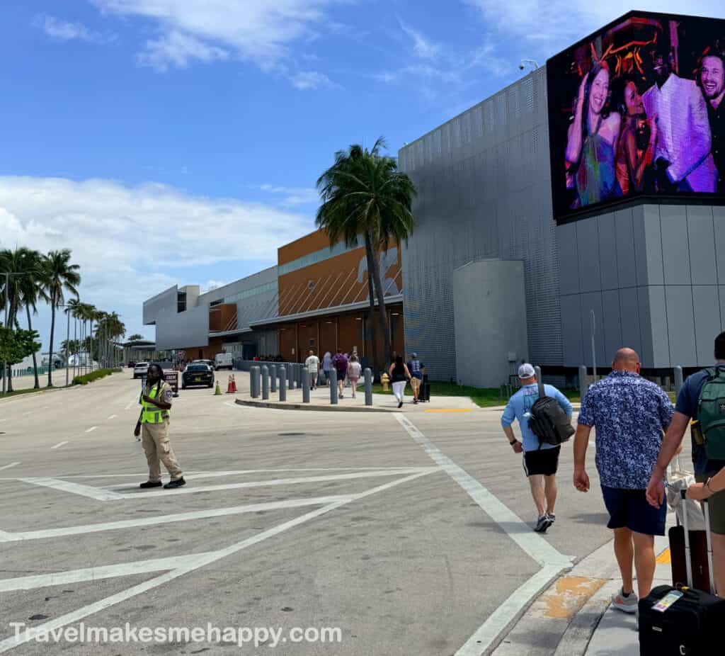 walking to port everglades celebrity reflection ship check in