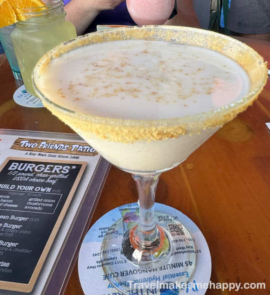 Key lime pie martini from Two Friends Patio in Key West