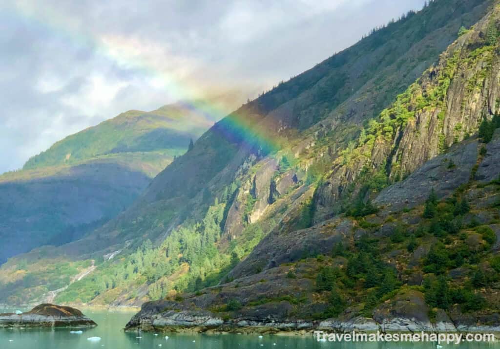 Princess Cruises alaska inside passage cruise rainbow and mountains view